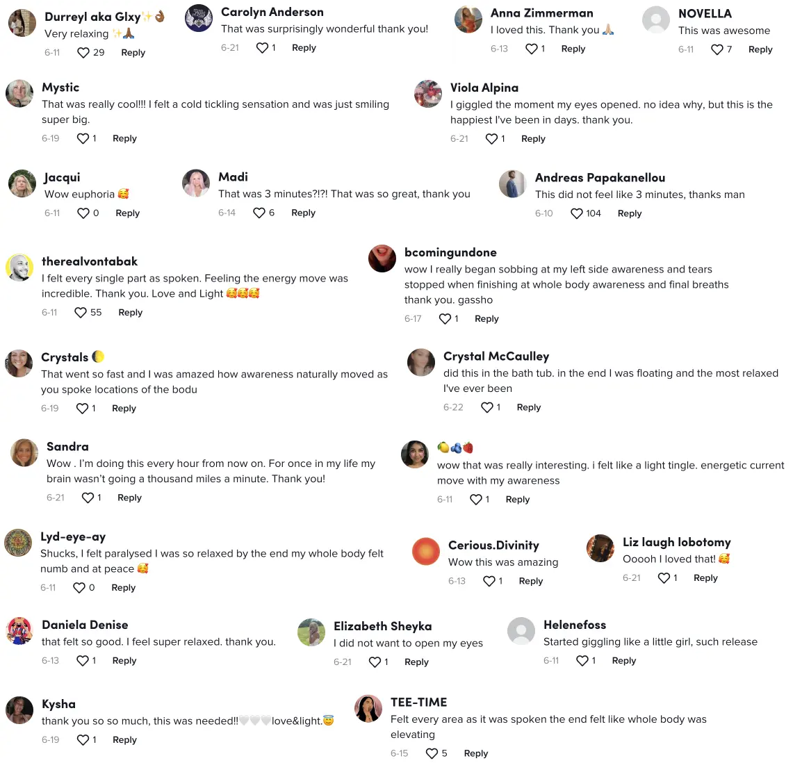 Micro-Meditation Course testimonials from real students